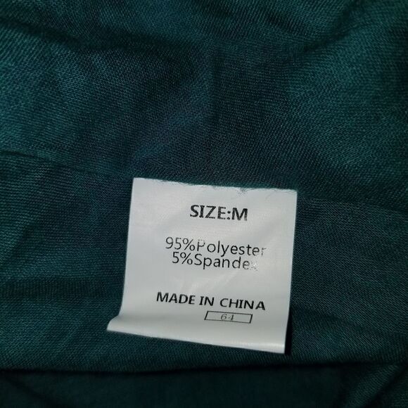 MEDIUM Green Ruffle Open Back Long Sleeve Dress BOHO NWOT - Picture 7 of 14